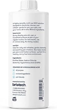BRIOTECH Pure Hypochlorous Acid Cleanser, HOCl Solution, 32 fl oz Refill | Original premium topical formula, multi-purpose cleaner, family approved, pet friendly for surface care routine use