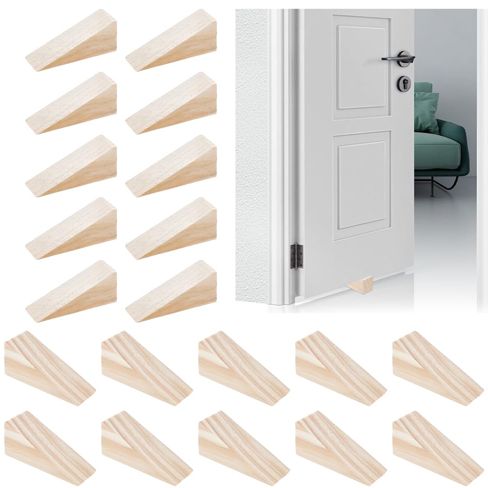NBEADS 20 Pcs Wooden Door Stopper Wedges