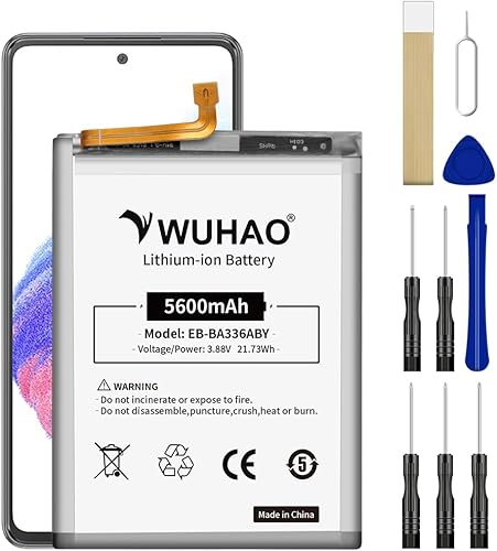 WUHAO Batería de repuesto para Samsung Galaxy A53 5G EB-BA336ABY Batería de repuesto actualizada para Galaxy A53 5G SM-A536U SM-A536V SM-A5360 con