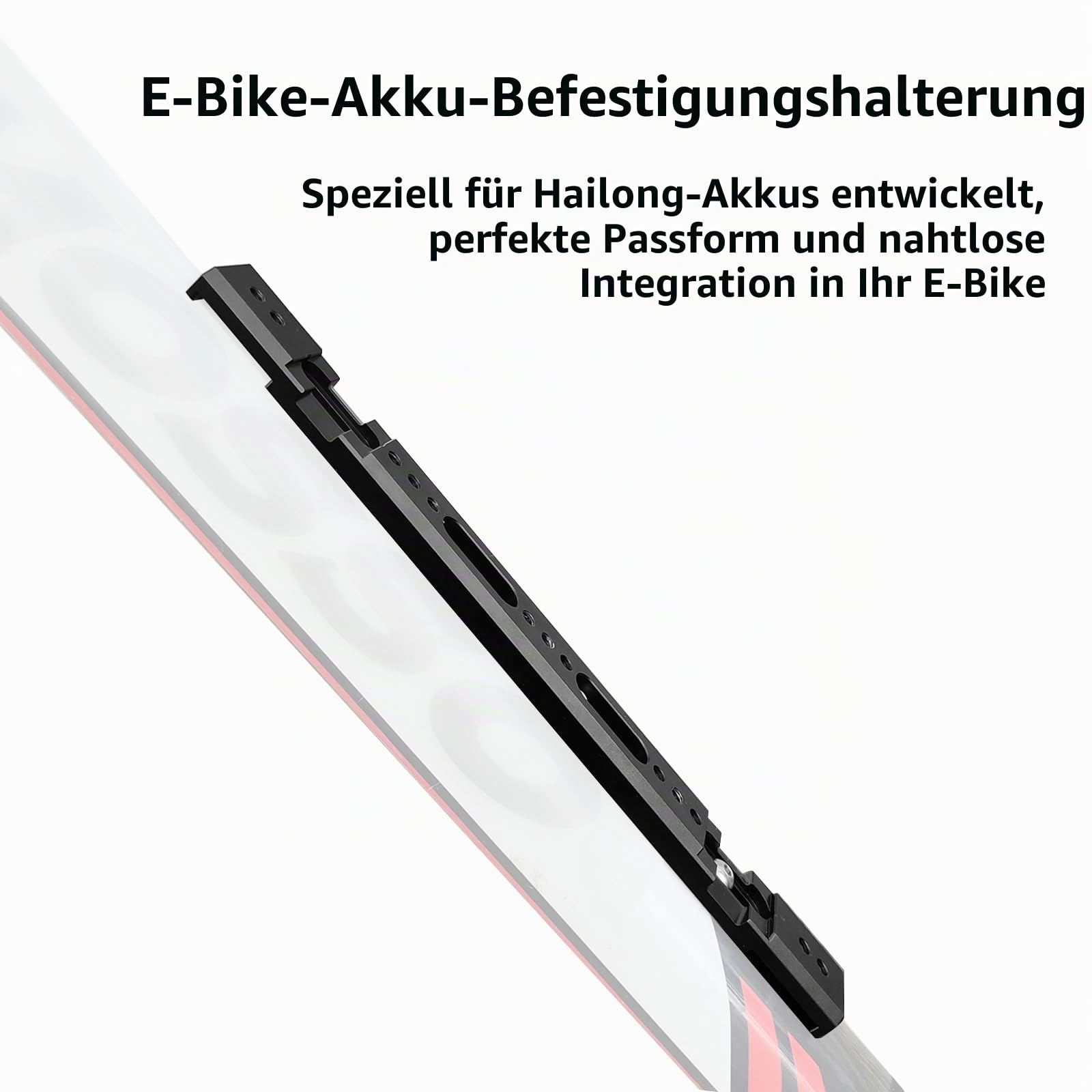 Elektrofahrrad-Batteriehalterung, Aluminiumlegierung EBike Batteriebox Halterung für Hailong Fahrradhalterung (schwarz)