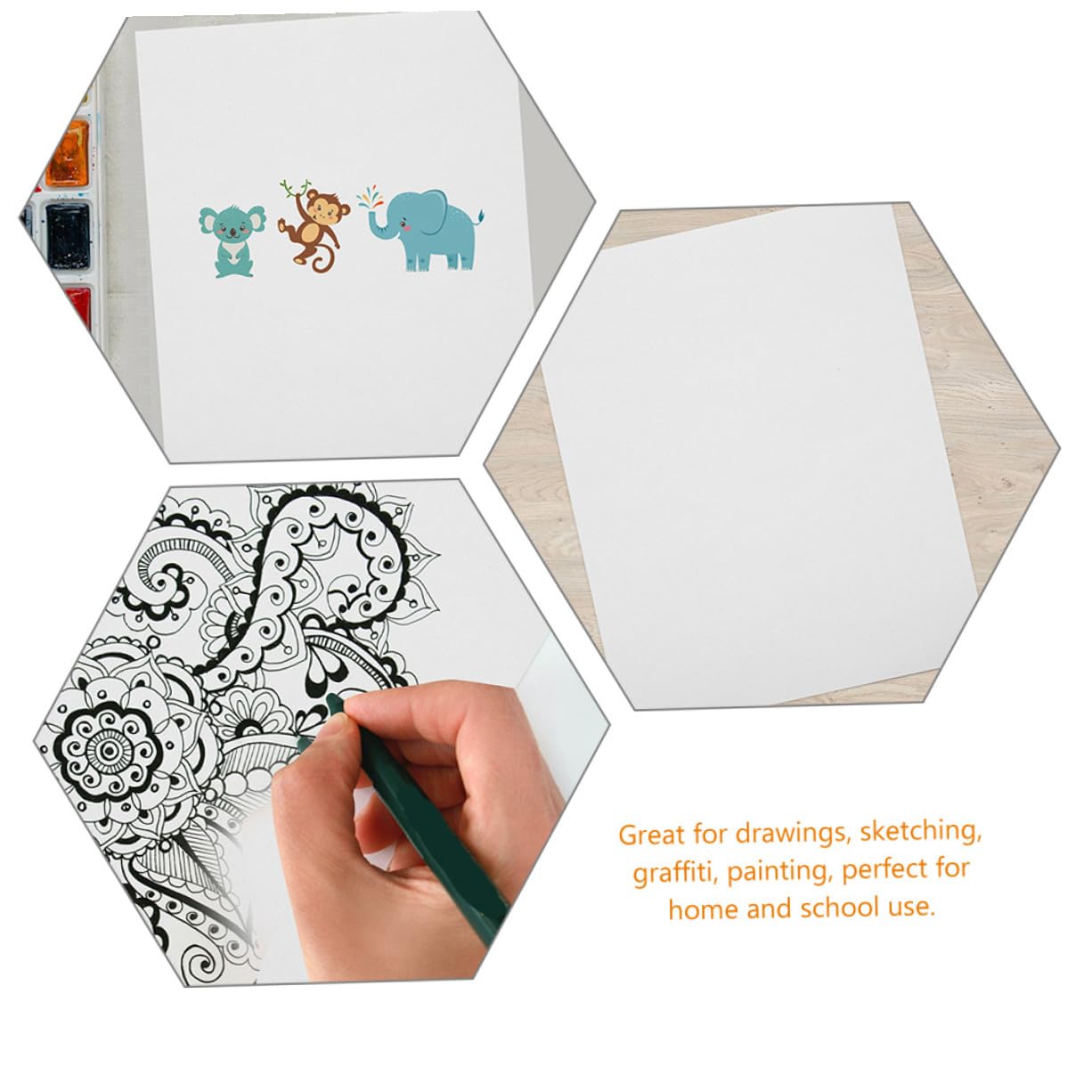 HEALSOPTHY Weißes Aquarellpapier Geeignet für Graffiti und Malen mit Wasserfarben Papierqualität 100 Blatt 160g/m² für Kinder und Künstler zu Hause