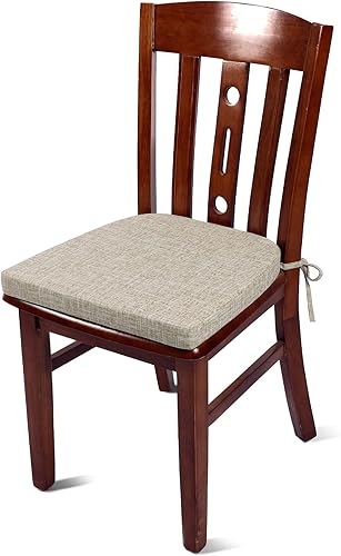 Miniatura 2 de Shinnwa Juego de 4 cojines rojos para sillas de cocina con lazos, cojines de asiento acolchados de espuma de alta densidad para sillas de