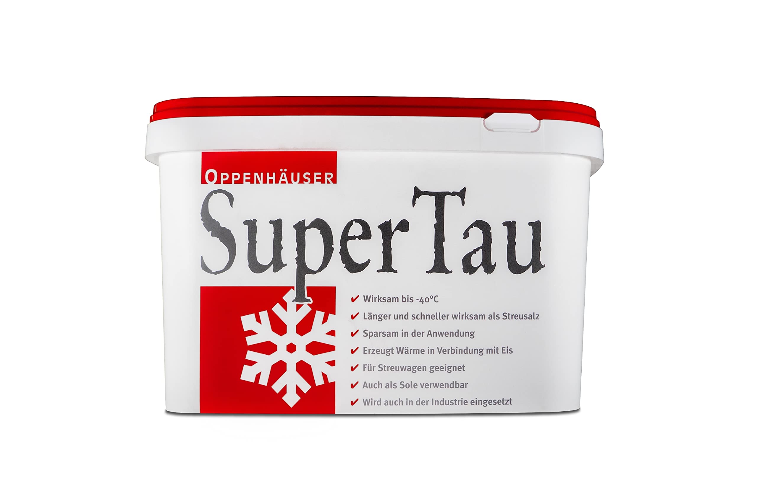 Substitut de sel de déneigement SuperTau dans un seau de 12,5 kg Efficace et rapide - Sans givre - Efficace et rapide - Longue durée de vie