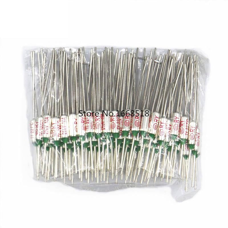 RY 100pcs/lot Micro Thermal Fuse 10A 250V RY 227 Degrees Tf 227 C Mini Temp Fuse Metal Shell Thermal Cutoff