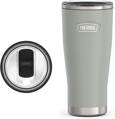 Miniatura 19 de THERMOS ICON SERIES Vaso térmico de acero inoxidable con cierre deslizante, 24 onzas, Granite Granite,Carmesí,Glacier,Mate acero inoxidable (Matte