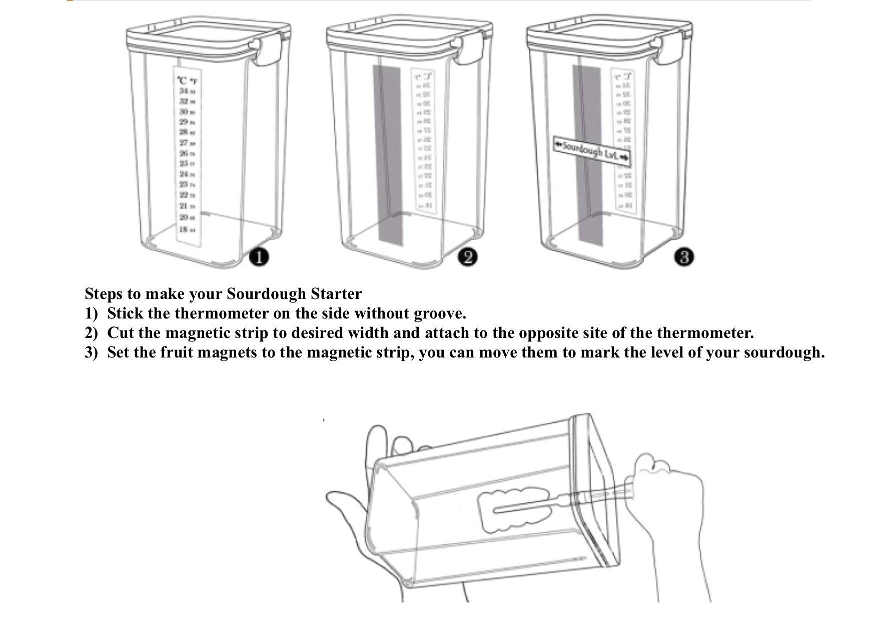 Sourdough Starter Jar Kit (68 oz Total) Reusable Sour Dough Starter