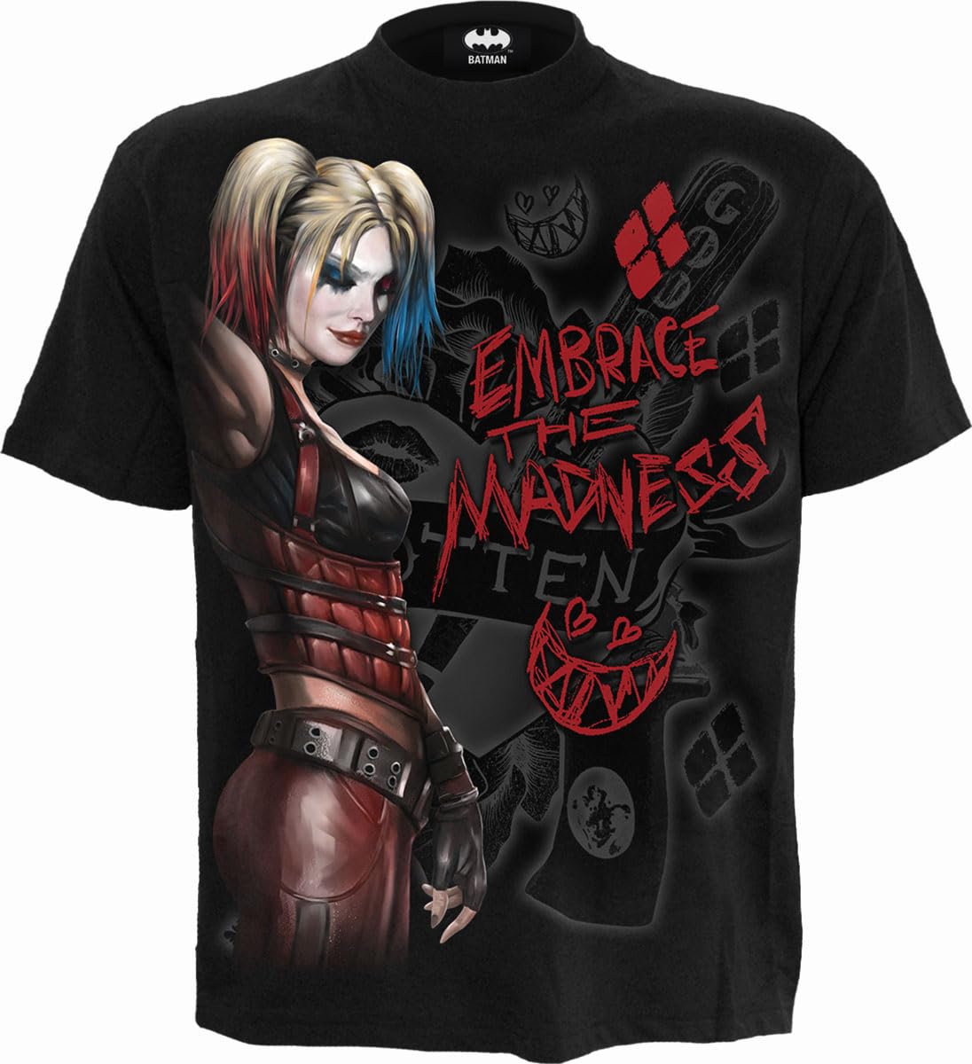 DC Comics - Harley Quinn - Embrace Madness - Front Print T-Shirt Black