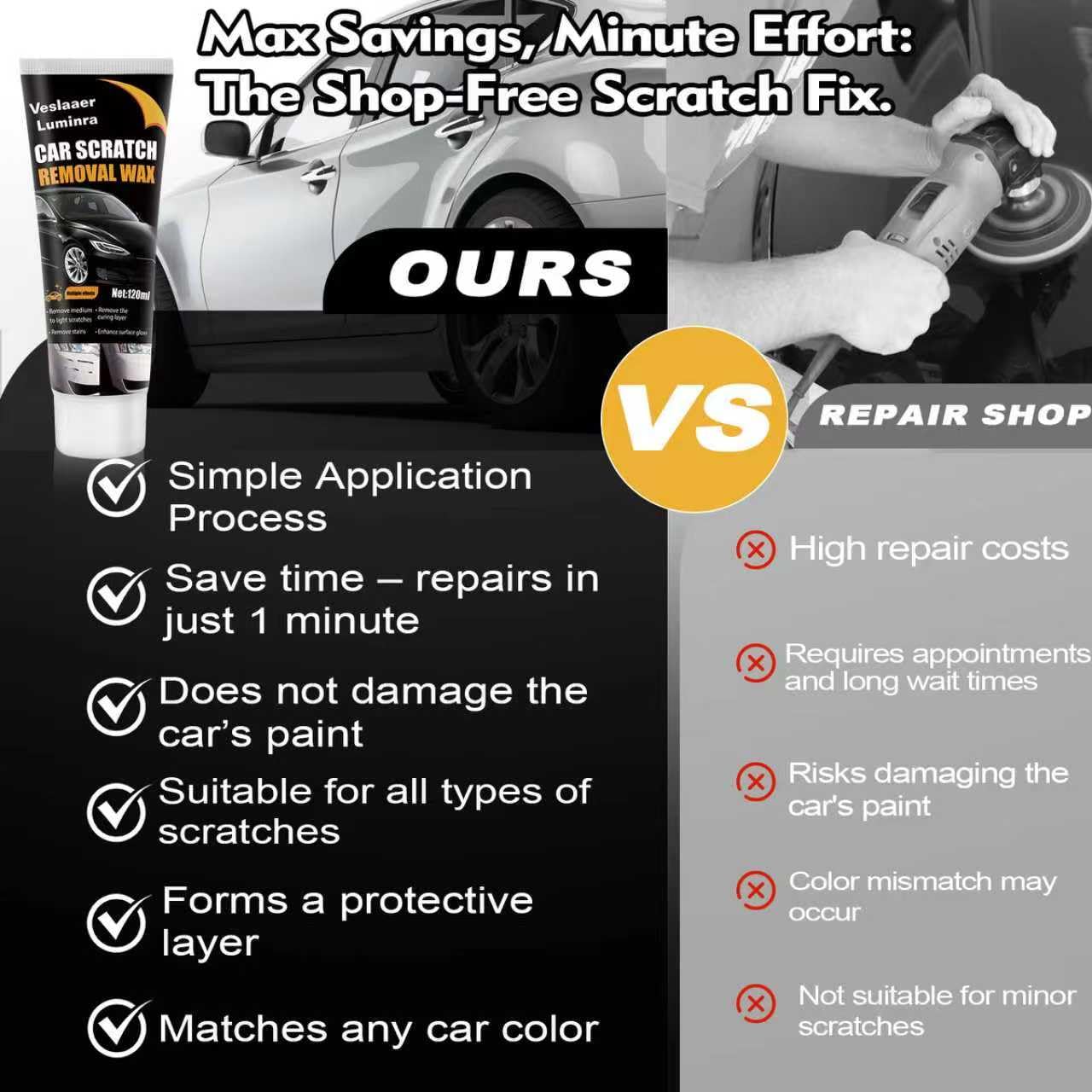 2026 New Upgraded Erase Car Scratch Remover for Deep Scratches, Car Paint Scratch Remover for Vehicles, Car Scratch Repair Kit, Cars Paint Scratch Repair (1) — view 5