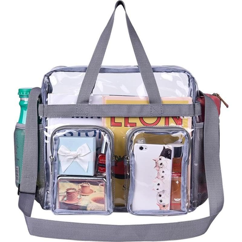 Transparente Kulturtasche, Reise Kulturbeutel, Handgepäck-Reisezubehör, wasserdichte Kulturtasche Organizer, Reißverschluss Make-up-Tasche mit Großer Kapazität für Damen Männer (Grau)