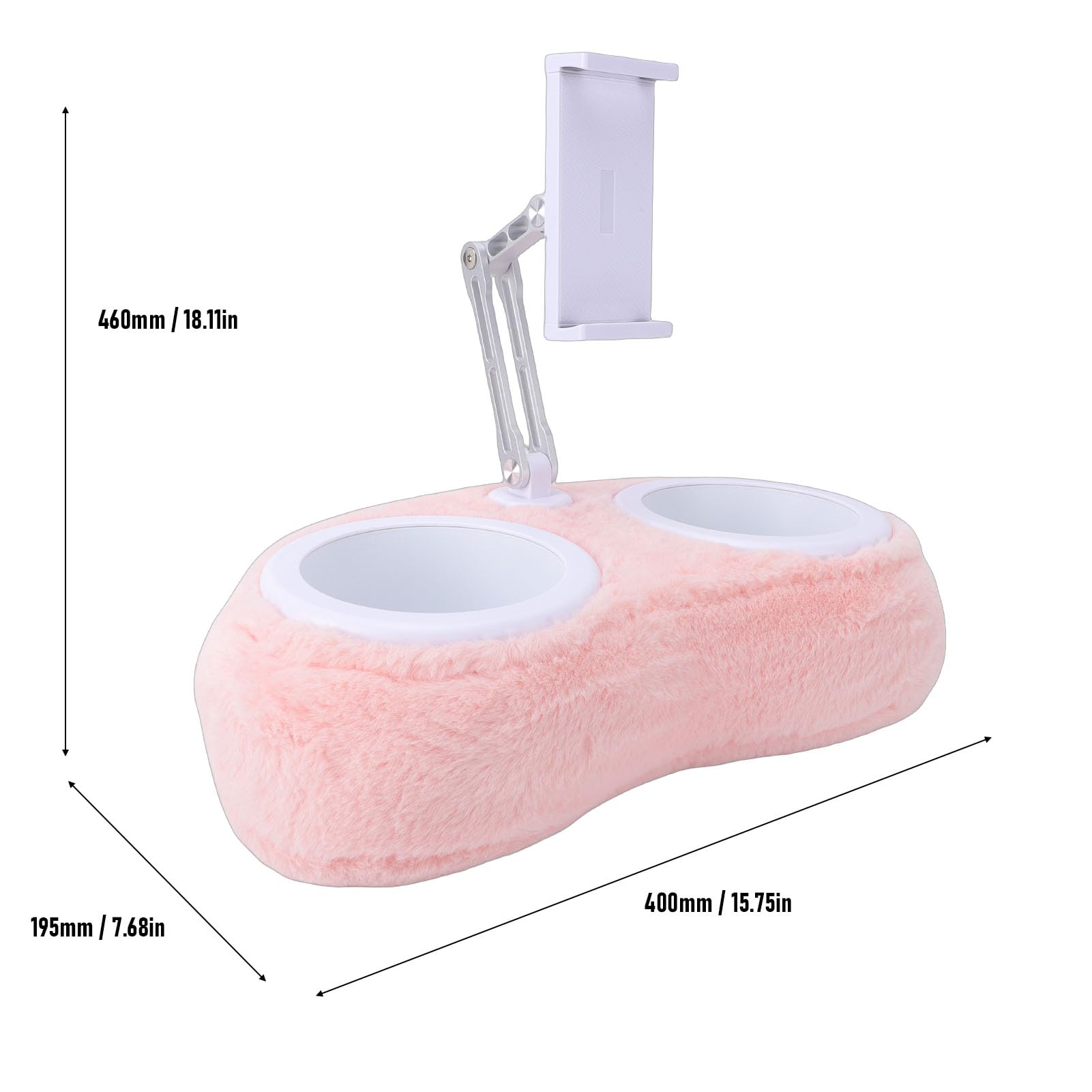 Soporte de Almohada para Tableta Ajustable 360, Soporte para Teléfono con Tazón Desmontable, de Tela de Felpa Suave, Ideal para Teléfono Móvil, Tableta, Lector Electrónico, Lectura, (Tazón