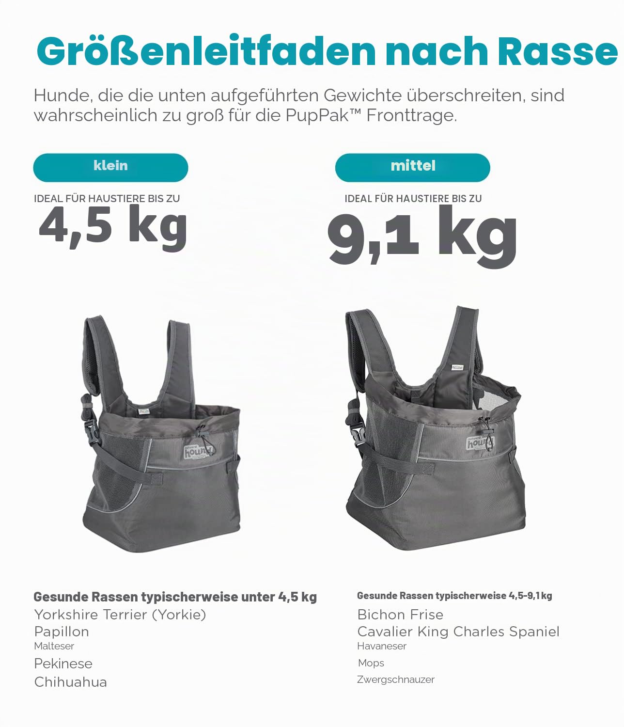 Outward Hound PupPak Tragetasche für Hunde, Größe S, Grau