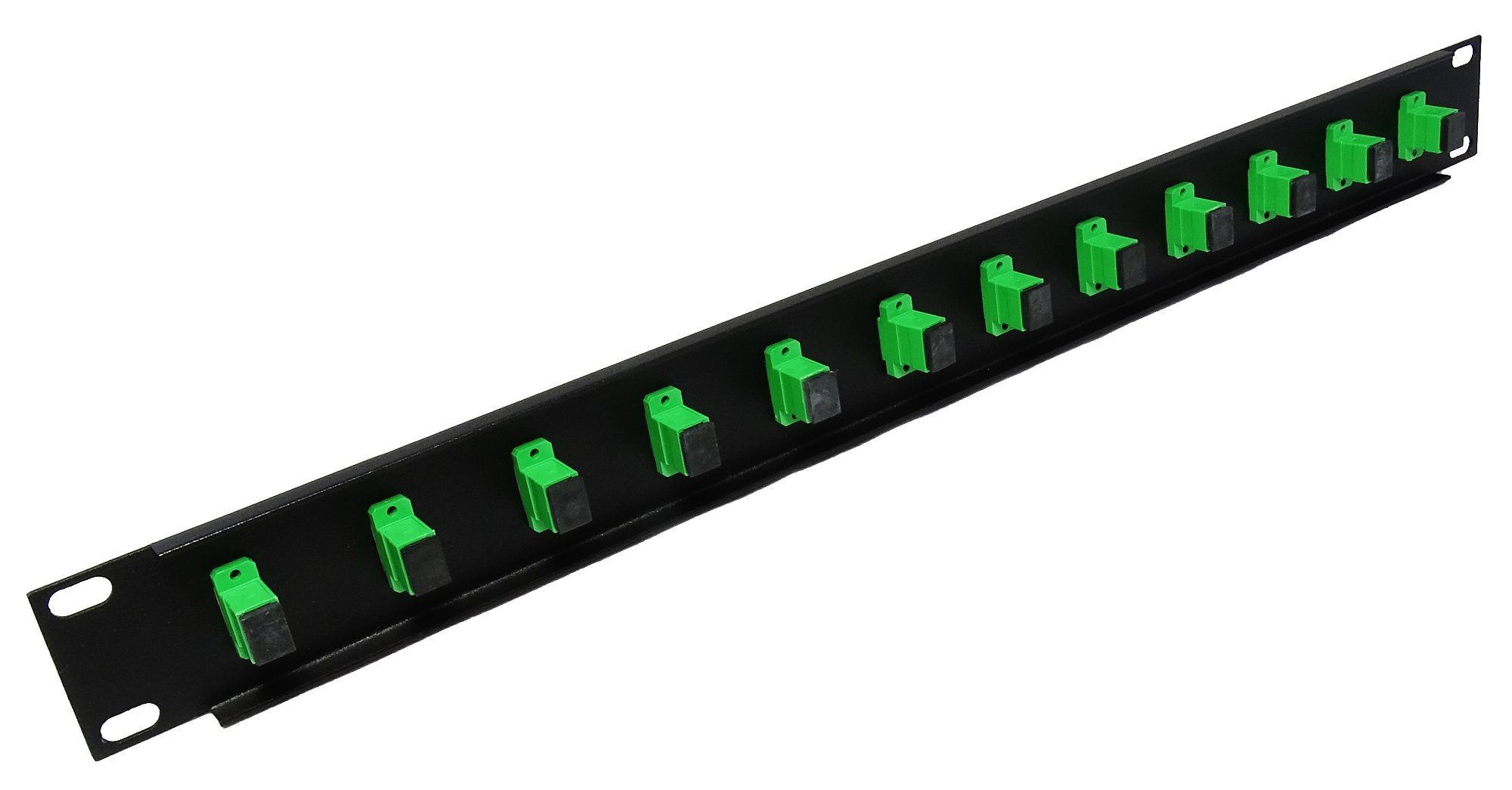 12 porte SC Fiber Patch Panel APC monomodale (accoppiatori verdi) (caricato 1u) 19"