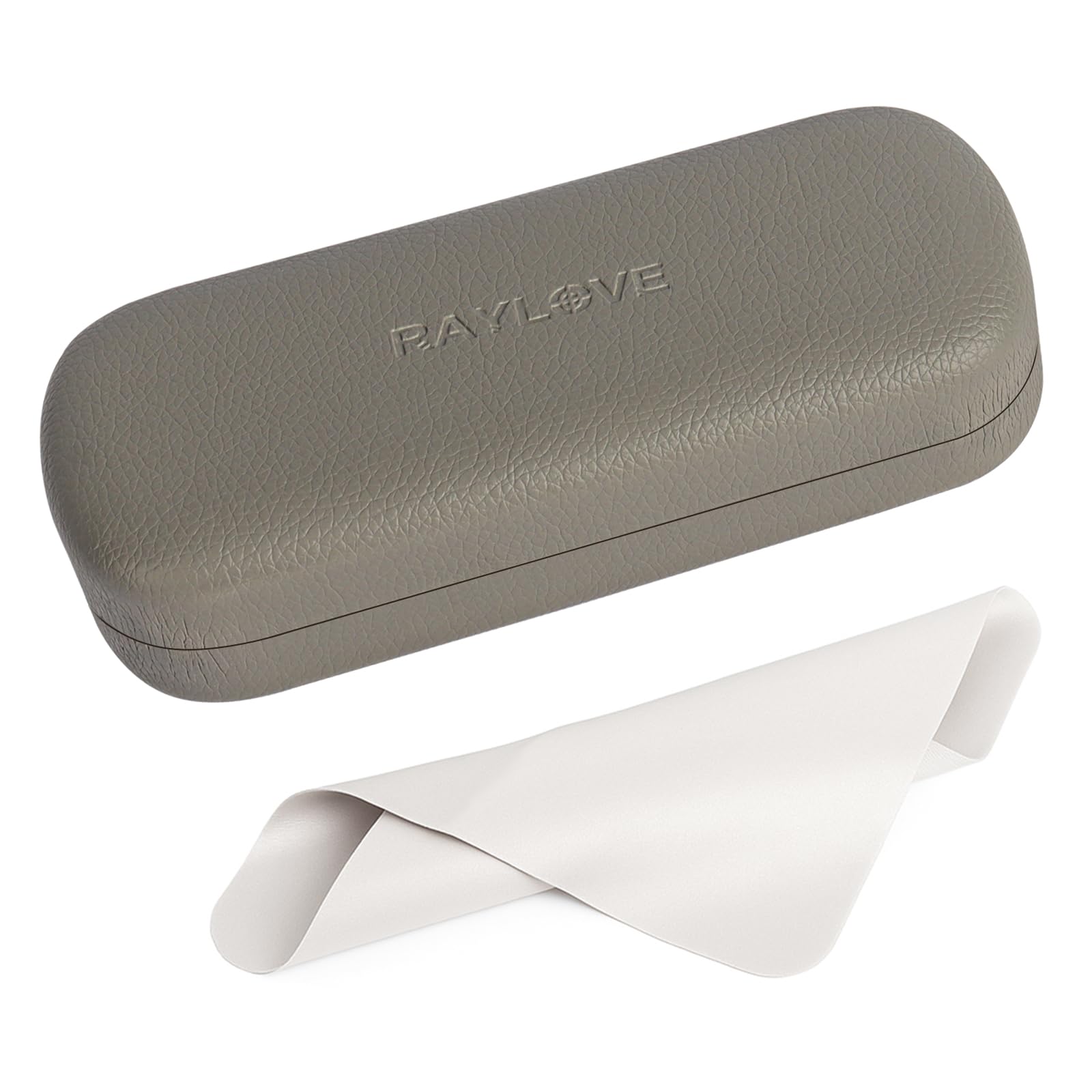 RayLove Brillenetui aus Robustem PU-Leder mit Reinigungstuch, Tragbares Reiseetui für Damen und Herren, Ideal für Reisen, Studium und Arbeit
