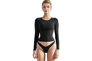 Fitted Double Lined Crew Neck Long Sleeve Women's T-shirt