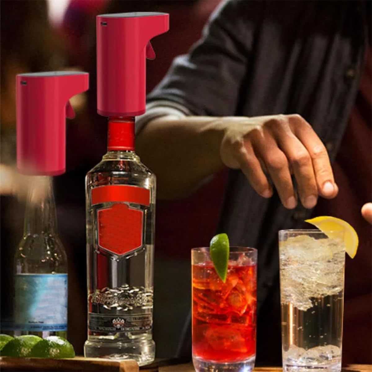 Sipvault – Distributeur intelligent de liqueur, décanteur de vin électrique, quantité réglable pour l'alcool (noir)