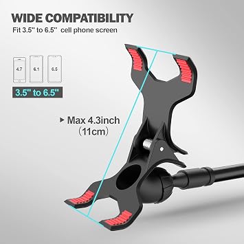 Gooseneck Phone Holder for Bed, Flexible Lazy Arm Cell Phone Stand Holder 360 Adjustable Clamp Bracket Mount Desk for iPhone 14 Pro Max Plus 13 12 Pro Max Mini 11 Pro Xs XR X 8 Samsung S22 S21