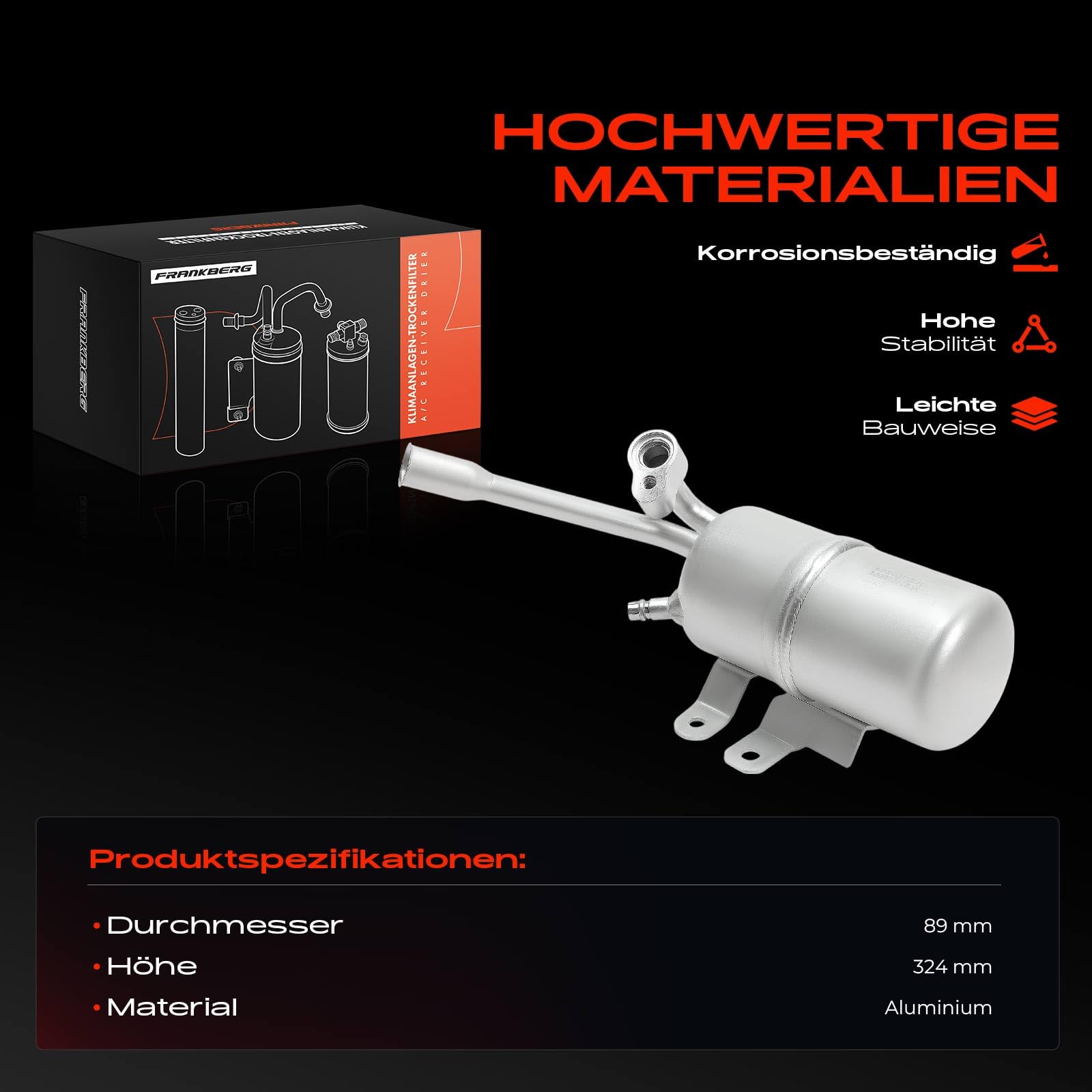 Frankberg Essiccatore Impianto di climatizzazione Compatibile con Focus Turnier DNW 1.6L Focus DAW DBW 1.6L Focus Turnier DNW 1.8L Focus DAW DBW 1.8L Focus DAW DBW 1.4L Replace# 1120030,XS4H19E647AH