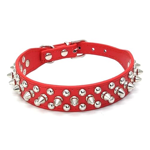 Dogs Kingdom 10"-24" Length Soft Leather Mushrooms Rivet and Spikes