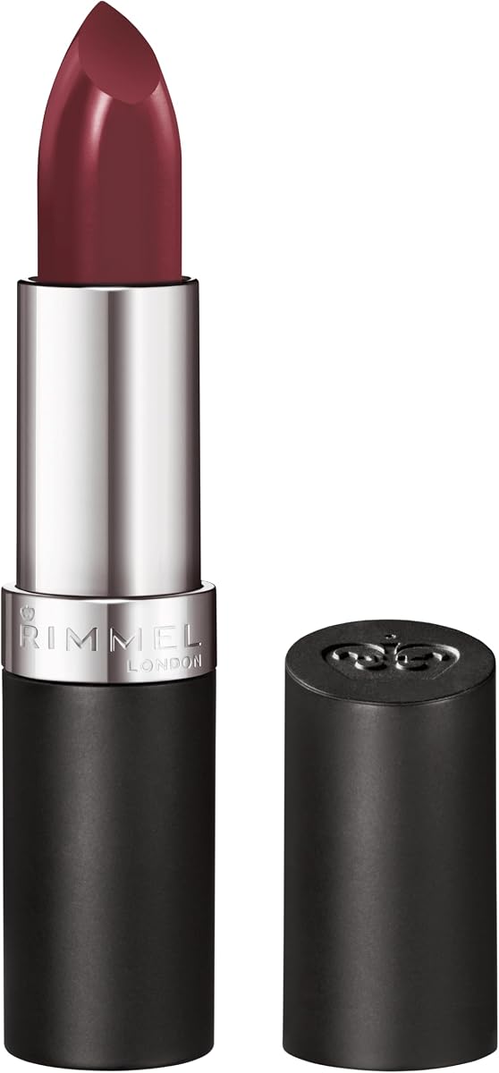 Rimmel Lasting Finish Lipstick - Up to 8 Hours of Intense Lip Color with Color Protect Technology and Exclusive Black Diamond Complex - 124 Bordeaux, .14oz