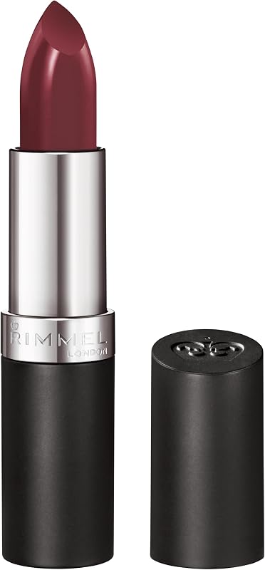 Rimmel Lasting Finish Lipstick - Up to 8 Hours of Intense Lip Color with Color Protect Technology and Exclusive Black Diamond Complex - 124 Bordeaux, .14oz