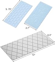 Vista 2 de 10 Set Fondant Impression Mat Mold Lace Embossing Mat Tree Bark/Brick Wall/Flower/Stone Wall Fondant Impression Mats Texture Design for Cupcake