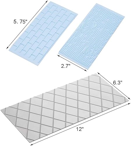 Miniatura 2 de Juego de 10 tapetes de impresión de fondant, tapete de estampado de encaje para corteza de árbol/pared de ladrillo/flor/pared de piedra, diseño de