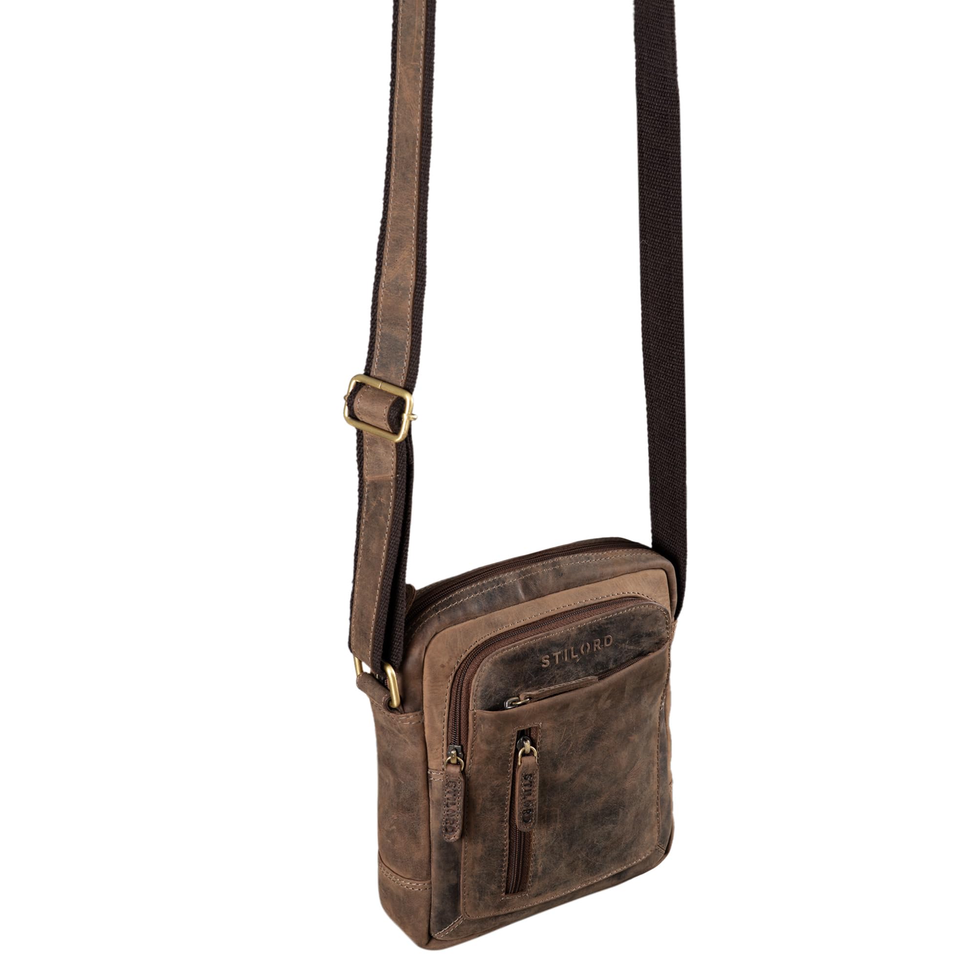 STILORD Jamie Herren Ledertasche Echtleder Vintage Messenger Bag für 9.7 Zoll iPad Schultertasche Zamora braun