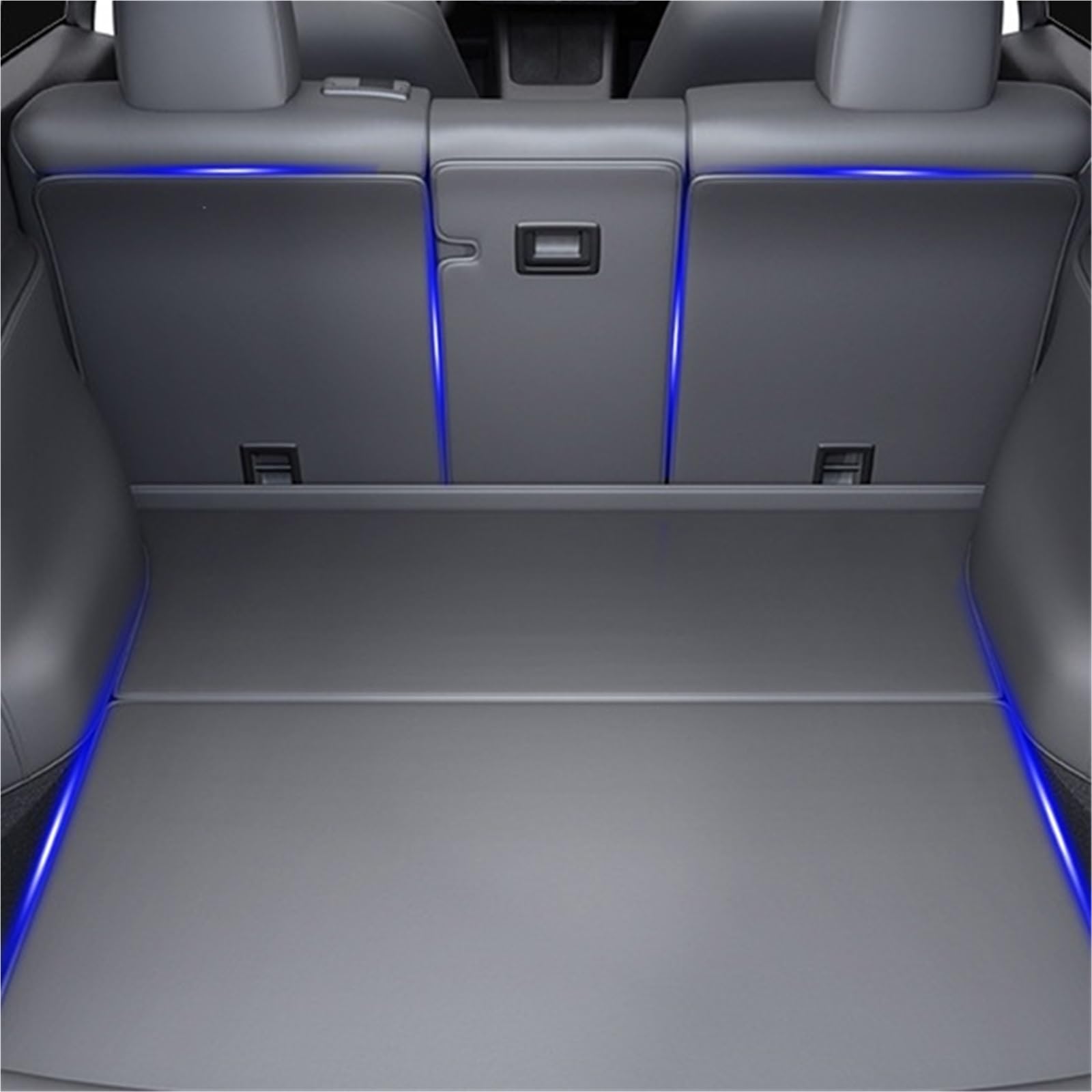 płaskie maty do bagażnika Fit For Tesla Model Y Juniper 2025+ Leather Trunk Mats Rear Seat Back All Weather Liner Pet Anti-kick Pad(Full set brown)