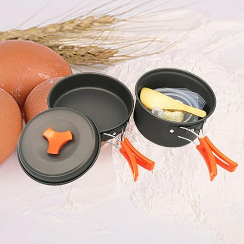 Miniatura 4 de Juego de cocina al aire libre de 8 piezas para personas, kit de utensilios de cocina anodizado ligero con tazón de utensilios y bolsa de malla para