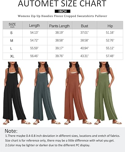 Miniatura 6 de AUTOMET Overol de pierna ancha para mujer, overol casual con pechera de verano, sueltos, sin mangas, tirantes con bolsillos, trajes