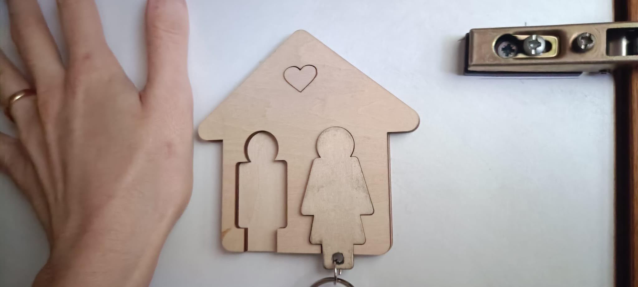 Portachiavi Coppia in Legno | Portachiavi Casa Nuova Regalo San