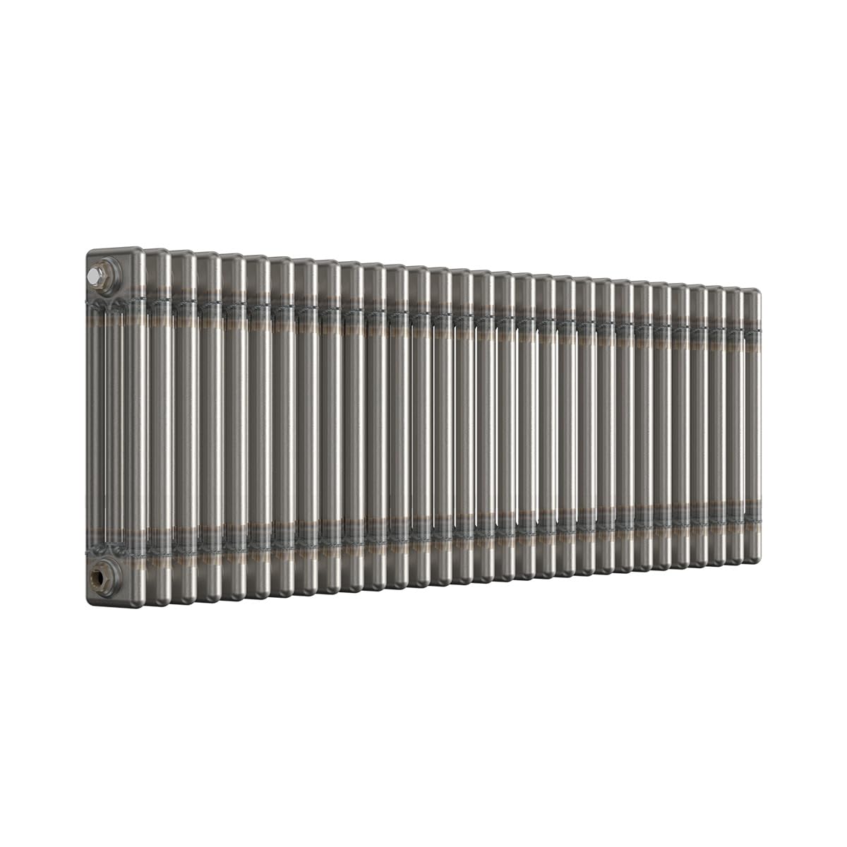 Lux Heat Bare Metal Lacquer Horizontal 3 Column Traditional Radiator 500mm (H) x 1370mm (W)