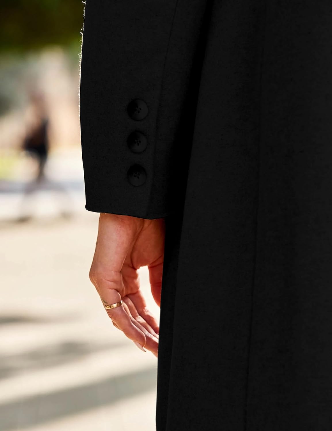 IDEALSANXUN Womens Long Wool Coats Fall Winter Single Breasted Trench Coat Dressy Jackets Peacoat - Image 5