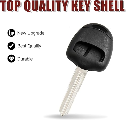 Miniatura 9 de X AUTOHAUX 2 unids 2 botones sin cortar llavero control remoto caso Shell reemplazo para Mitsubishi Galant L200 Outlander Lancer Colt Shogun