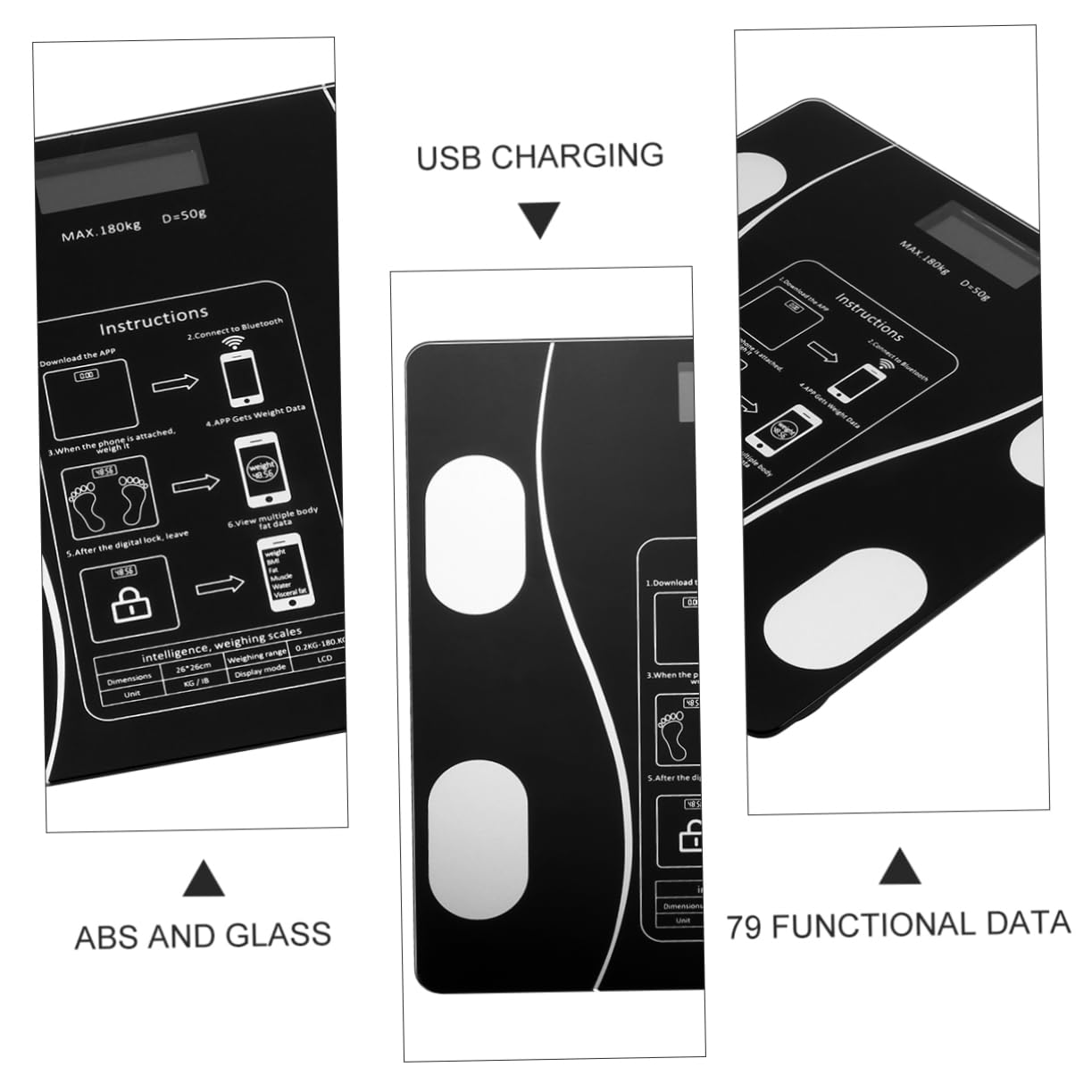 Báscula Inteligente USB Recargable de Precisión con Pantalla LED para Peso Corporal Electrónica de Salud y Exacta para Uso Doméstico