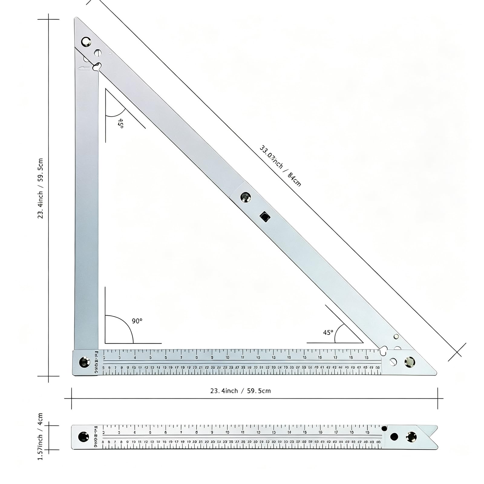 Herramienta De Medición De ángulo De Regla Triangular De Aluminio Plegable