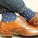 Sock Habit Men's Colorful Patterned Dress Socks, Striped Polka Dot, Blue Gold Grey