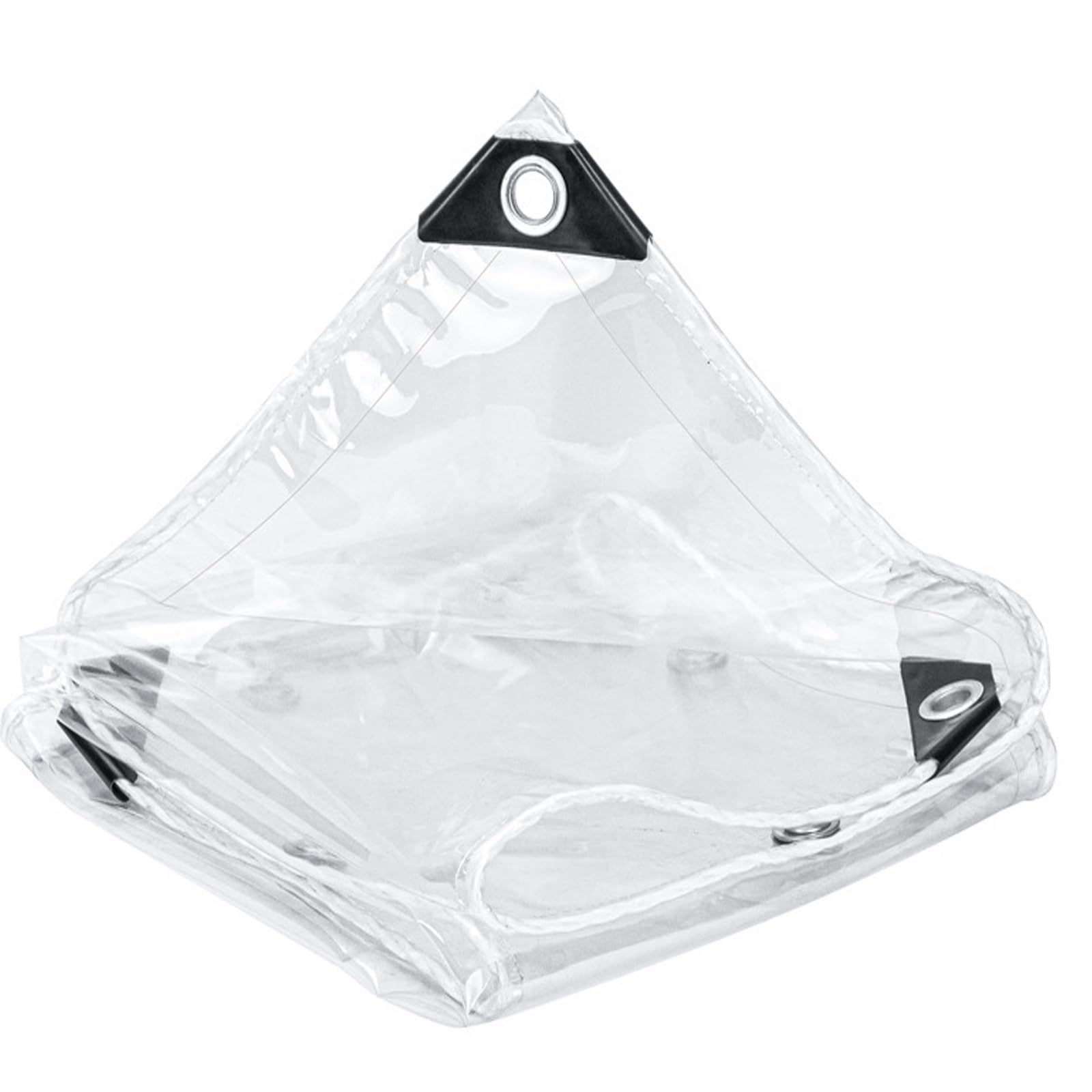 Lona transparente e impermeable con ojales para evitar filtraciones y viento en terrazas
