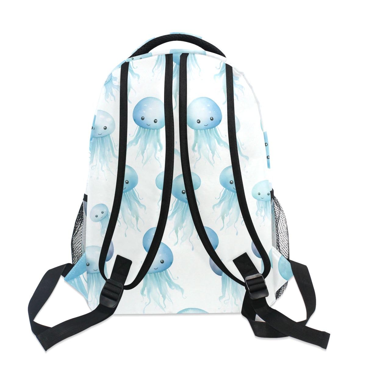 Sac à dos d'école avec méduses bleu océan avec grande capacité léger et durable pour étudiant, multicolore, S