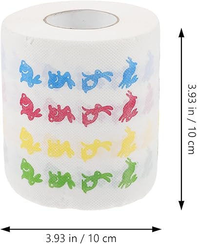 Miniatura 8 de iplusmile 2 rollos de papel higiénico de conejo de Pascua, rollo de papel higiénico de Pascua, servilletas de papel impreso, toalla de papel de