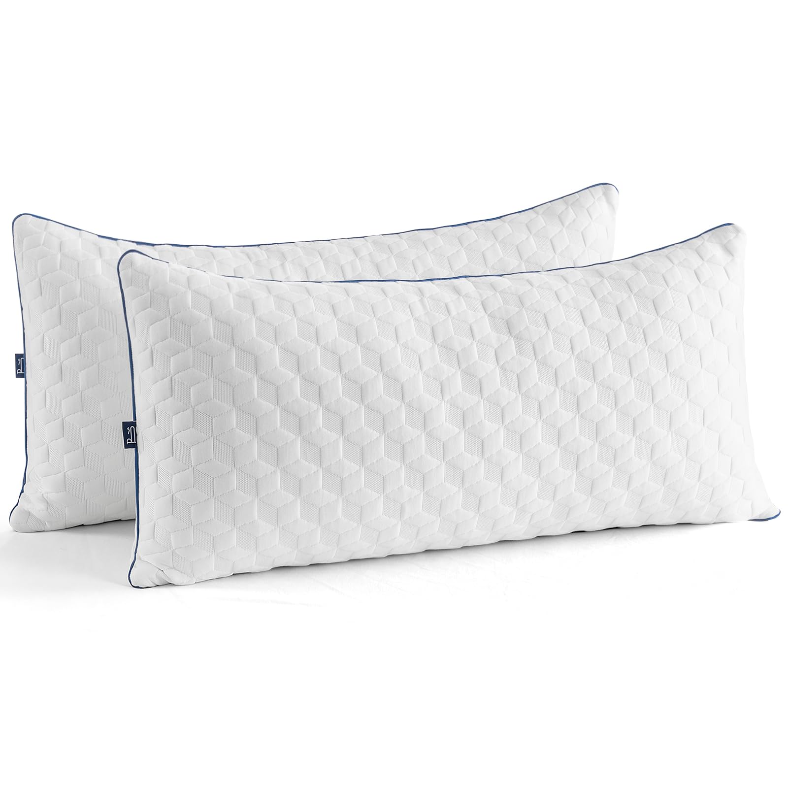 BedStory Poduszka pod głowę 40 x 80 cm, zestaw 2 ergonomicznych poduszek z pianki z pamięcią kształtu, dla osób śpiących na boku, z regulacją wysokości, do wszystkich pozycji spania, oddychająca i