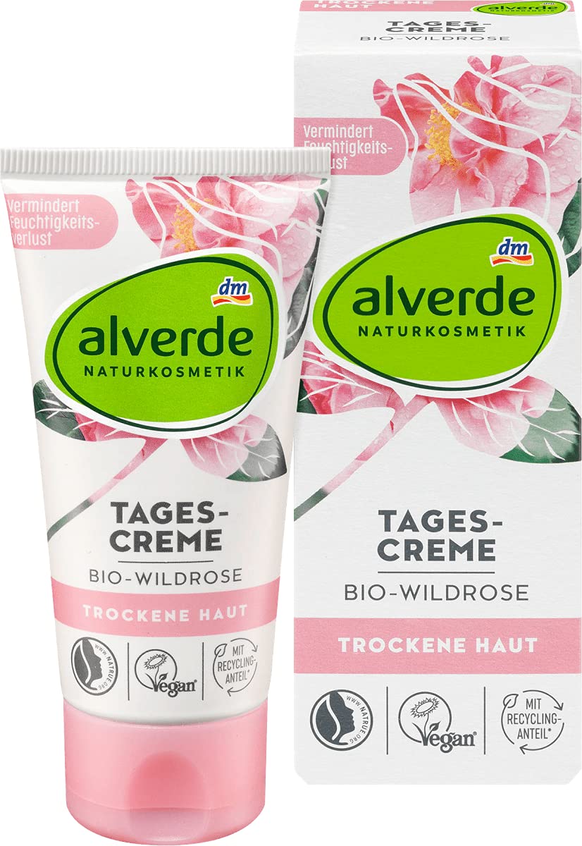 alverde NATURKOSMETIK Crema de día orgánica rosa silvestre - 50 ml