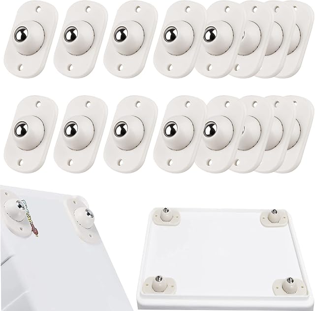 16 PCS Self Adhesive Castor Wheels, Mini Swivel Casters Castors for Furniture, Small Castor Wheels Stick On Castors Pulley Rollers