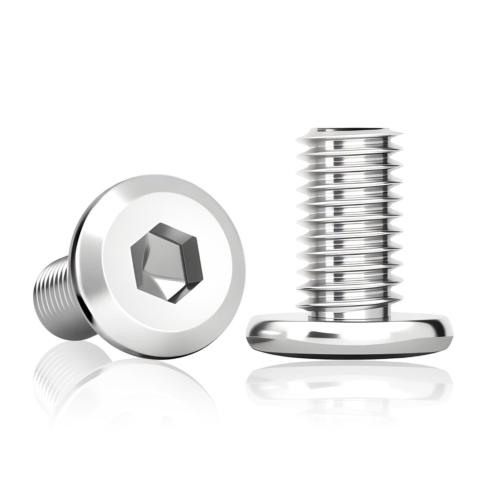 50 viti a testa piatta M4 x 12 mm, esagono incassato in acciaio inox, viti a testa bombata M4, in acciaio inox A2 V2A, esagono incassato filettatura completa