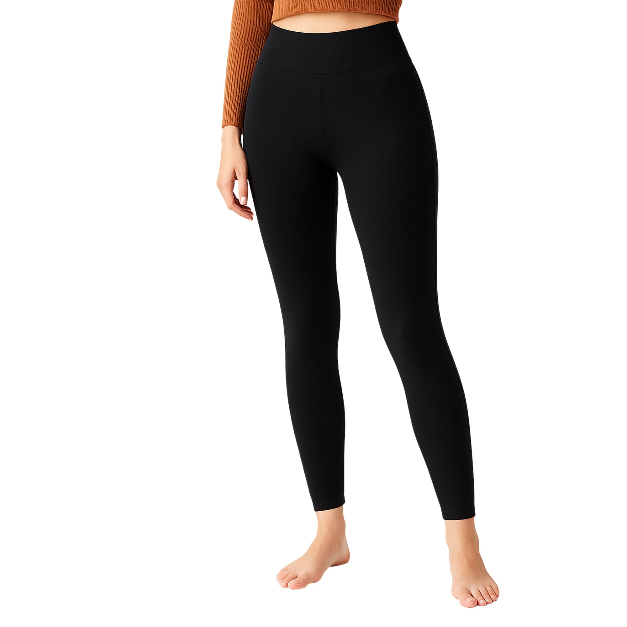 Stockings for Girls | Winter Warm Thermal Dual Tone Fleece | Thermal Wear for Women Set | Waist Size : 26 to 34 | Stretchable | Upto 0 DEGRE Celsius | 1 Year Warranty of Fabric | Black