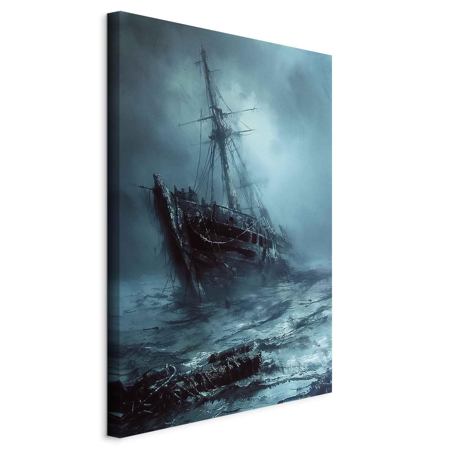 murando - Quadro Fonoassorbente Relitto Di Nave Mare Avvolto Nebbia 40x60 cm 1 Pezzo - Quadri Acustici XXL Grandi - Pannelli Fonoassorbenti Decorativi - Decorazione da Parete Soggiorno n-H-10030-b-a