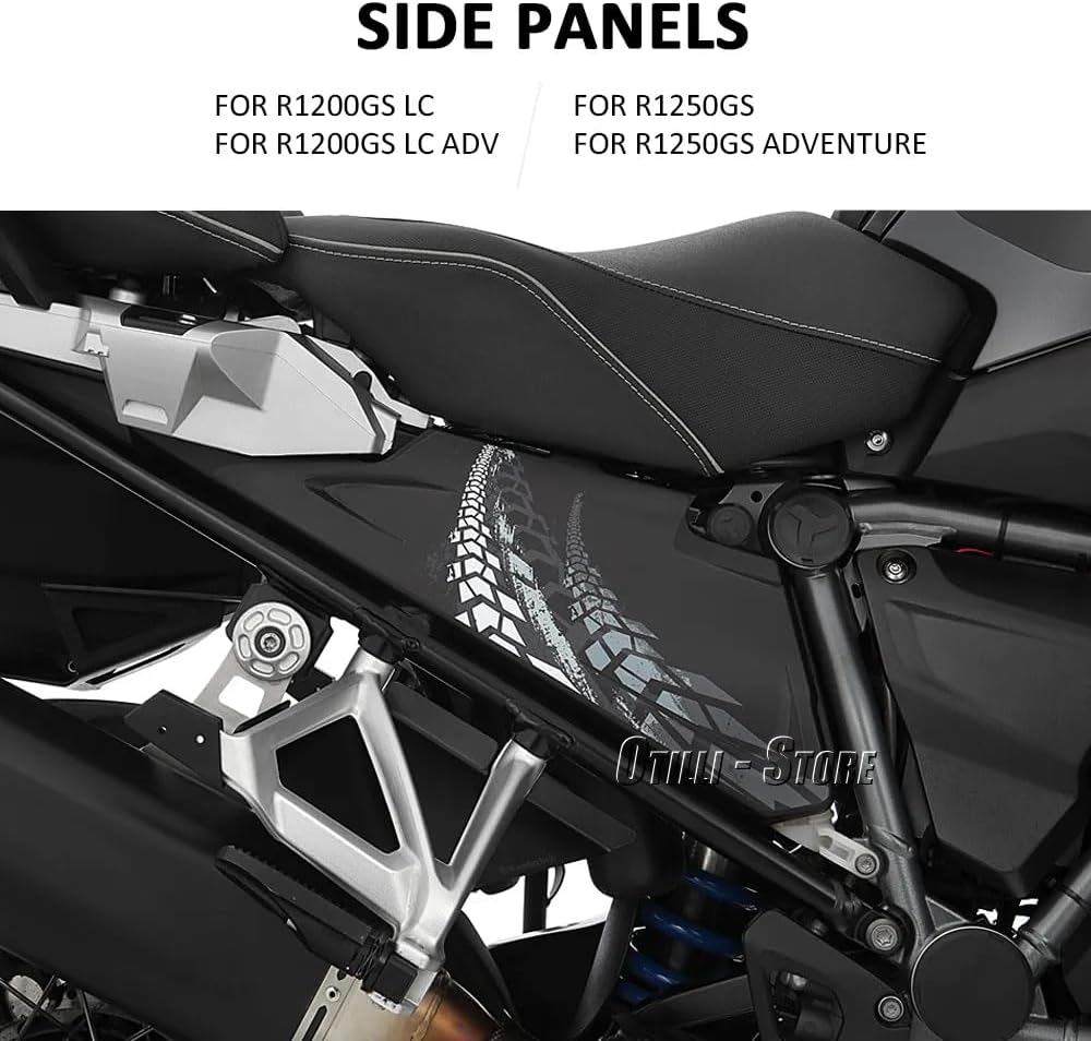 Motorcycle Side Panel Left Right Side Fairing Cover Protector Fits for BMW R1250GS/R1250GS Adventure/R1200GS LC/R1200GS LC Adventure Side Panel Protection Frame Guard Decorative Cover (A)