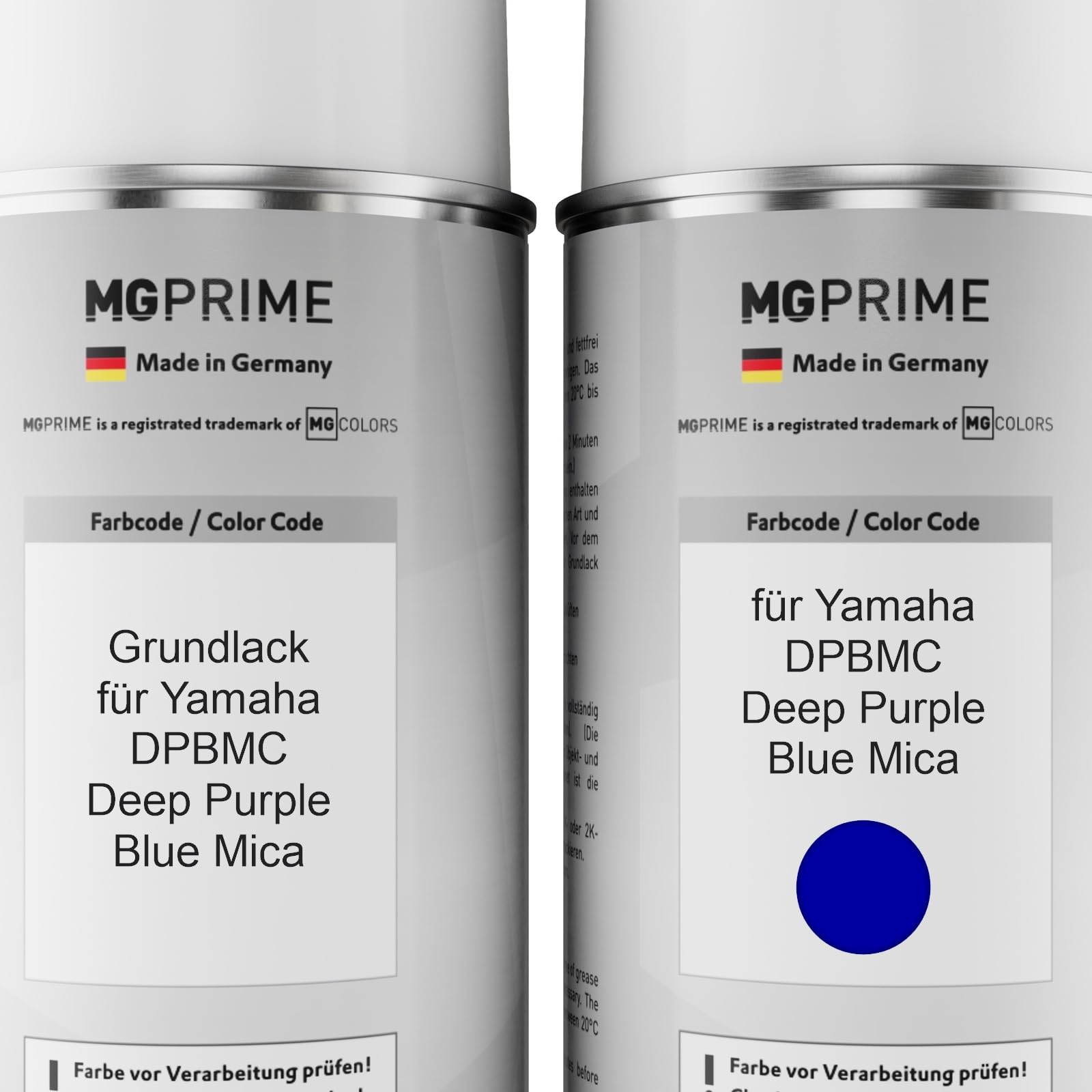 MG PRIME Pintura para motos Set de aerosoles para Yamaha DPBMC Deep Purple Blue Mica Fondo pintura base pintura transparente bote de spray 400 ml