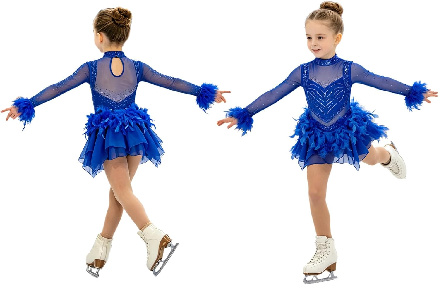 Hedmy Figure Ice Skating Dress Dance Wear for Girls Kids