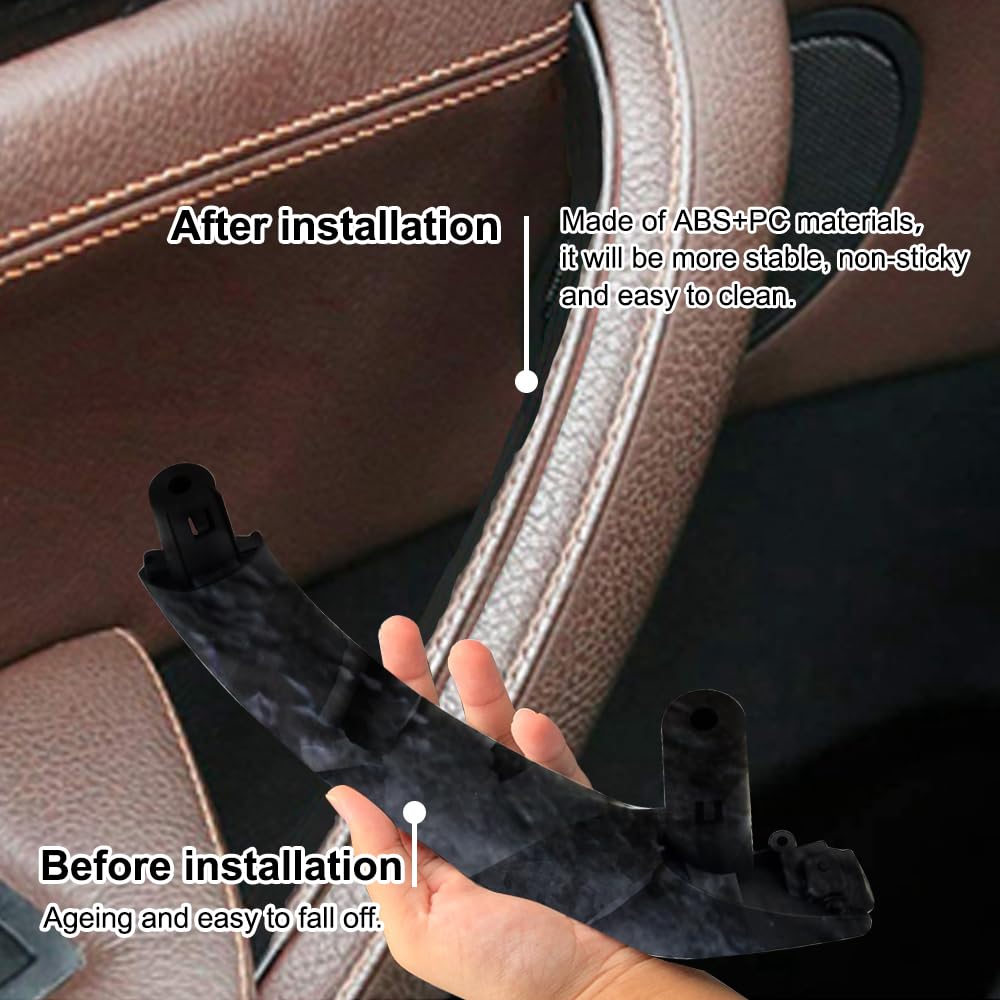 4 pezzi auto interno porta maniglia ABS sinistra pannello interno Trim Cover tirando bracciolo telaio compatibile con B-MW X3 X4 F25 F26 F25 F26 2010-2016-Nero